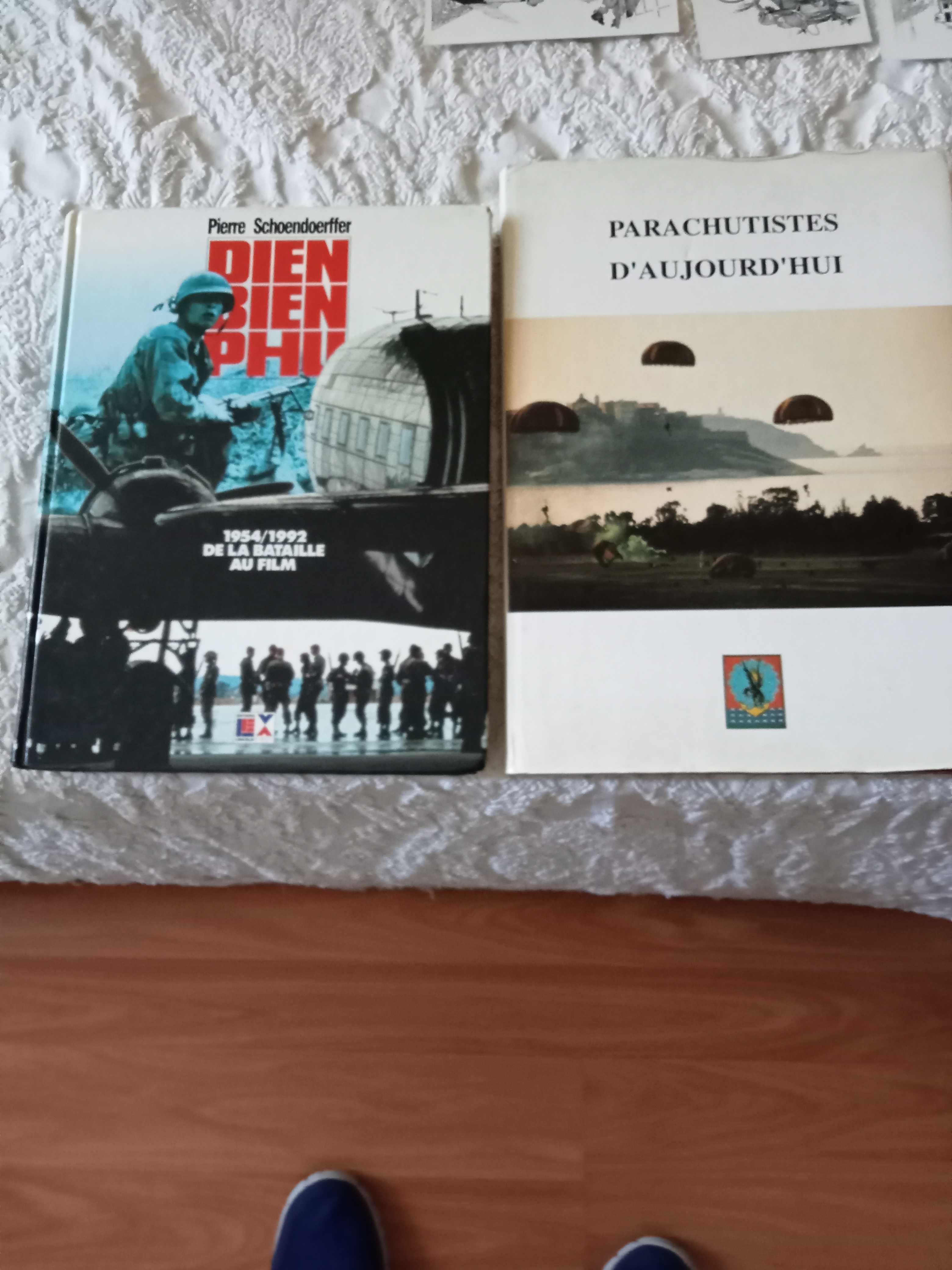 2 livros militares paraquedistas e guerra Vietname +postais militares