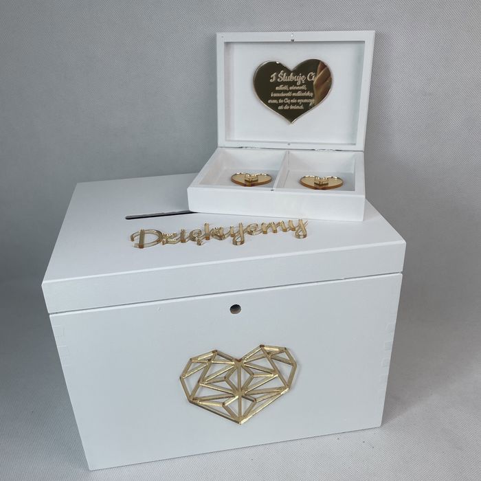 Pudełko na koperty i pudełko na obrączki