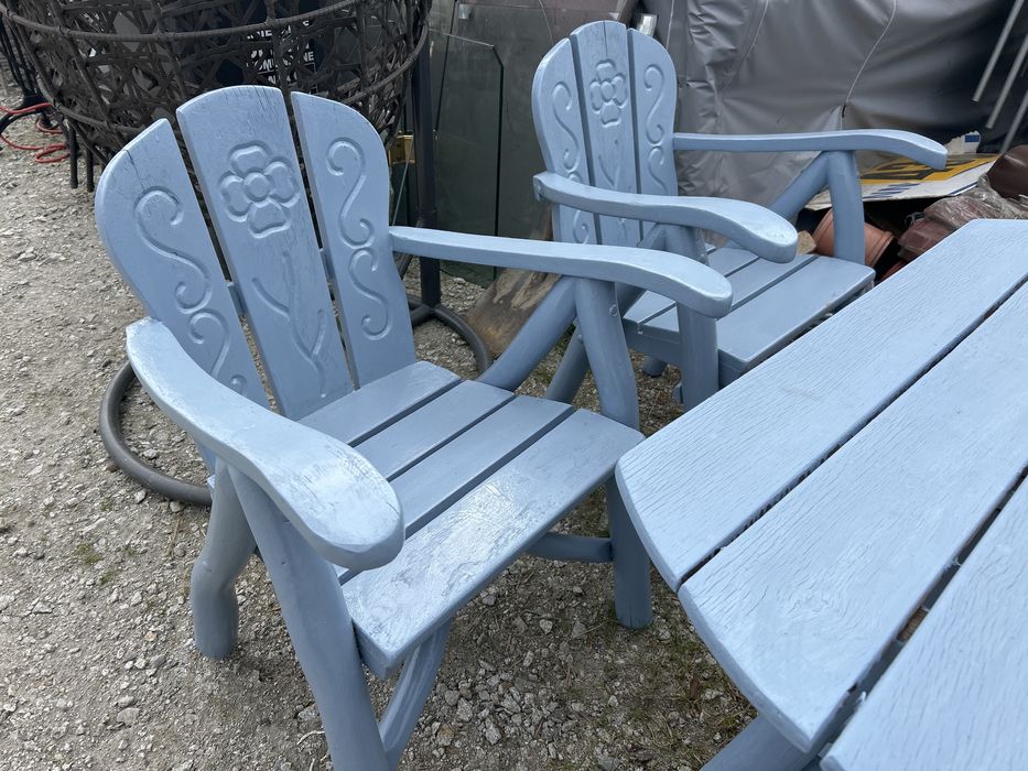 Zestaw komplet debowy z krzywymi nogami