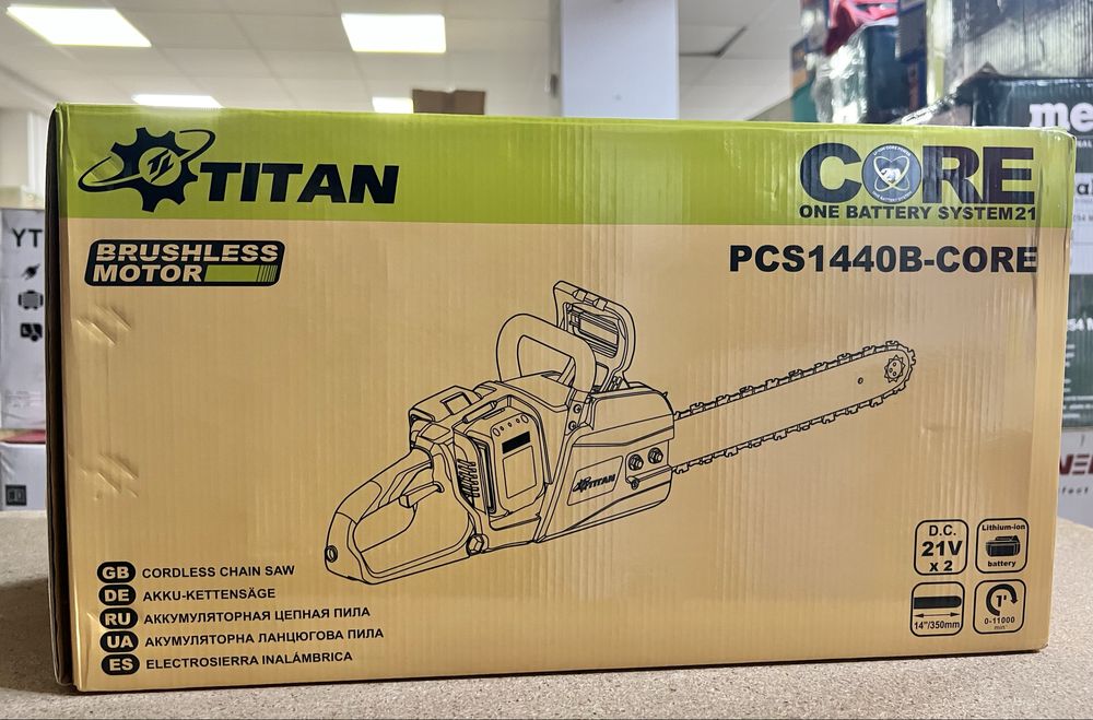 Аккумуляторная цепная пила TITAN PCS1440B-CORE
