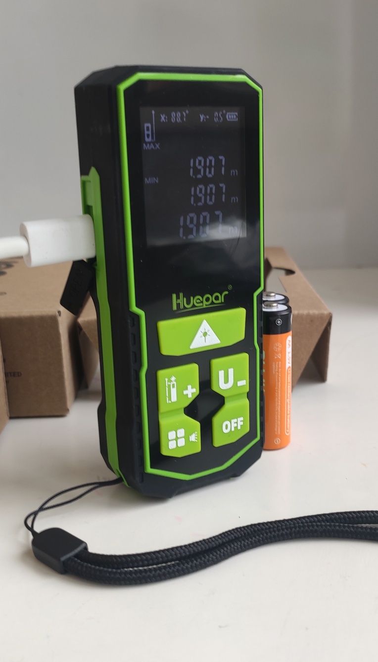 Лазерный дальномер HUEPAR S120 рулетка 120м Type-C +Eneloop AA*2шт.