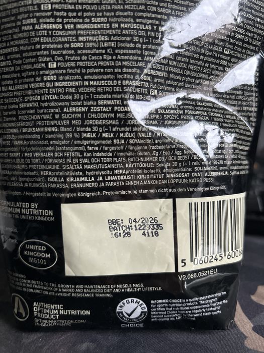 Optimium Nutrition odżywa białkowa 450g