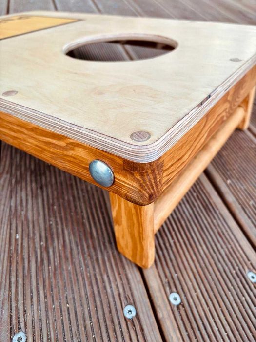 Gra Cornhole – drewniana, ręcznie robiona, własne logo + 8 woreczków