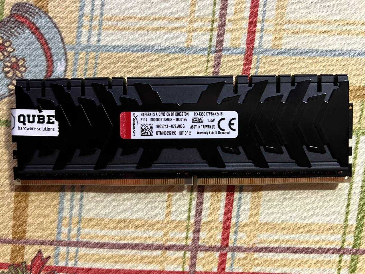 ОЗУ HyperX DDR4 8GB (1x8GB) 3600Mhz Predator Black (HX436C17PB4K2/16)