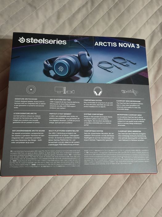 Słuchawki przewodowe czarne gamingowe SteelSeries Arctis Nova 3