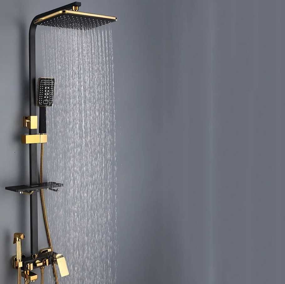 душова колона чорна золото тропічний душ стойка для ванни
