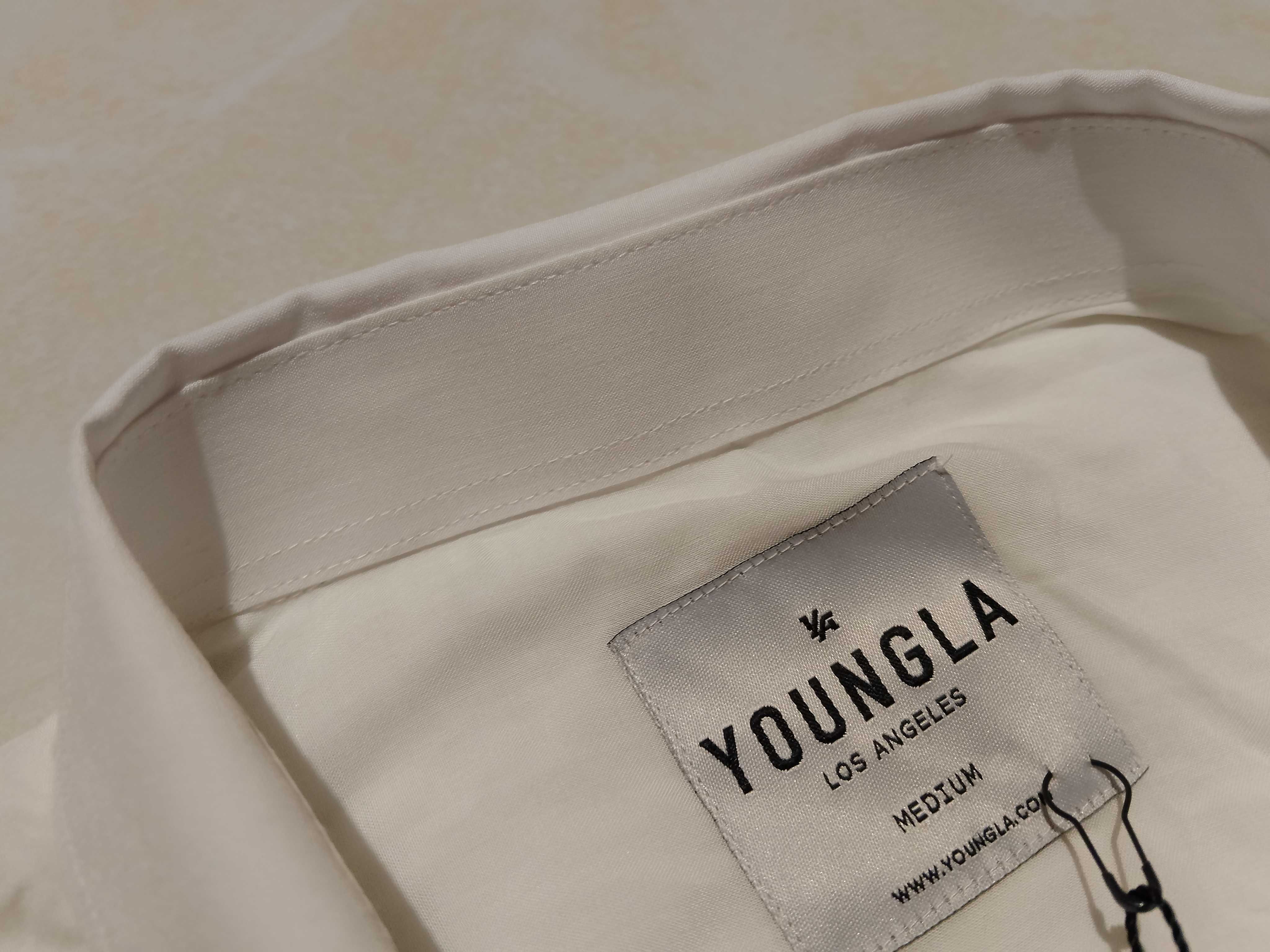YOUNGLA - NOWA! z LOGO i Metkami Koszula Męska rozmiar L