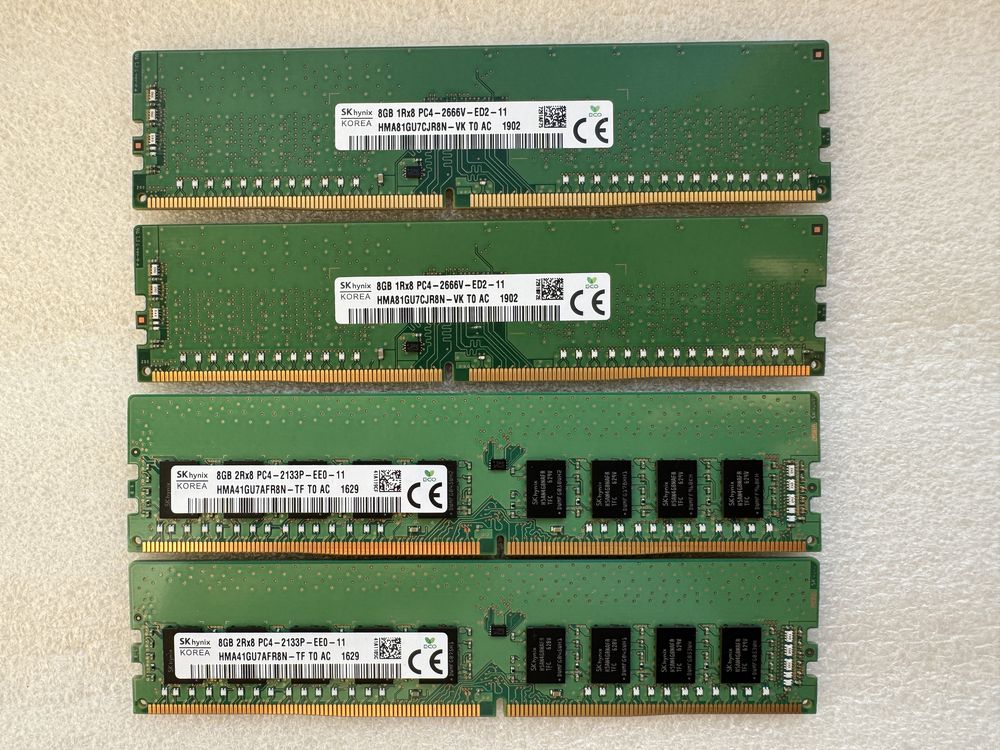 Пам'ять серверна DDR4 8Гб та 16Gb ECC Unbuffered 2133 2400 2666
