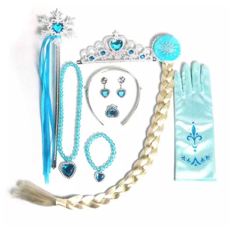 Корона волшебная палочка перчатки парики для принцесс Анна Эльза Белль