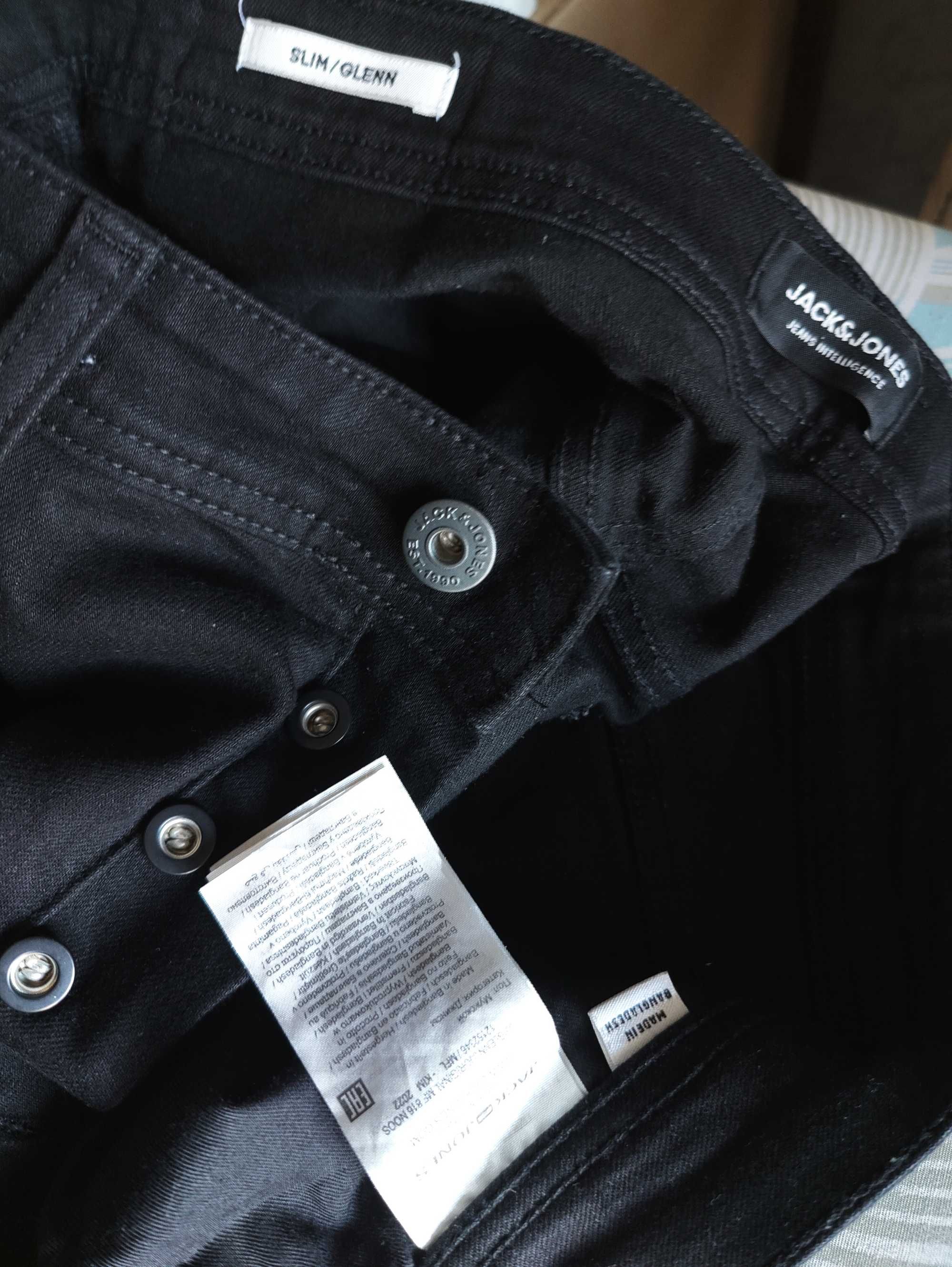 Джинсы Jack&jones Glenn jeans Дания w32  stretch black.