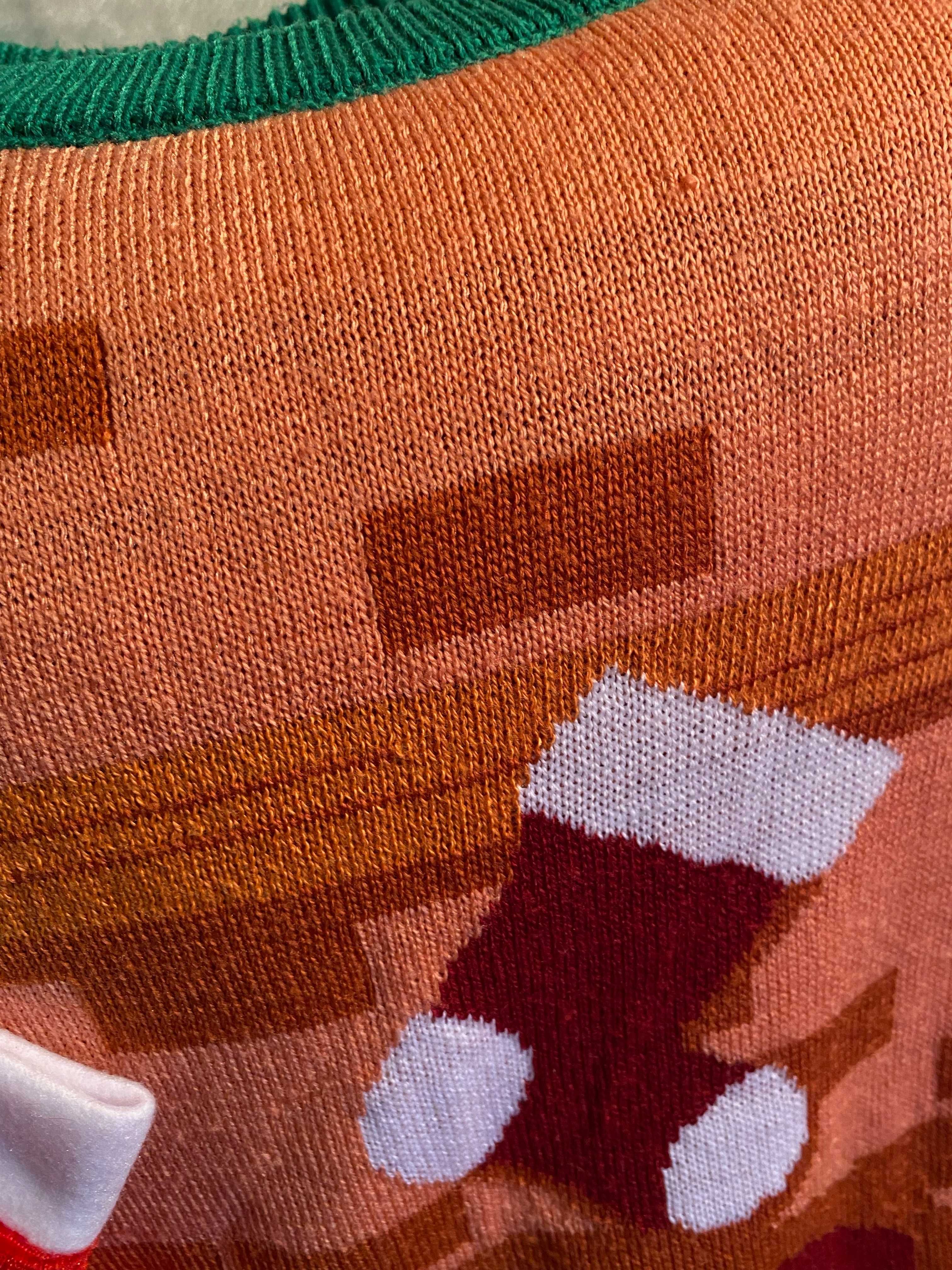 Sweter świąteczny z kominkiem printem casual H&M 40 M L na zimę święta