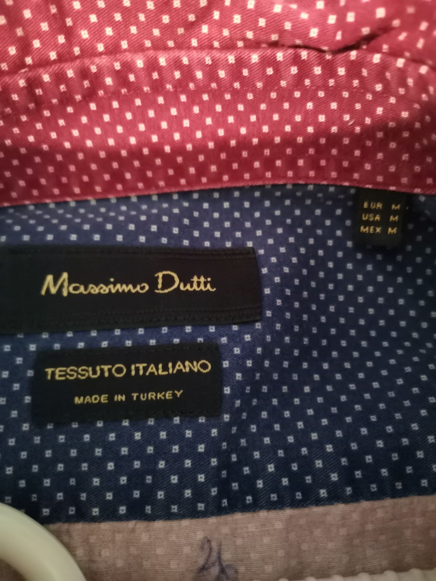 Koszula męska Massimo Dutti rozm M, burgund, długi rękaw