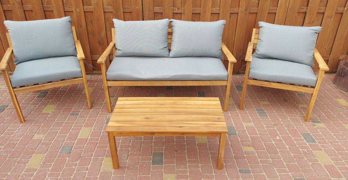 Nowy zestaw ogrodowy "Akacja" sofa, dwa fotele stolik.