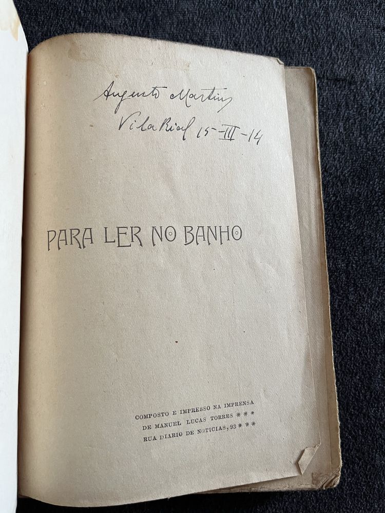 Livro Para Ler no Banho 1914