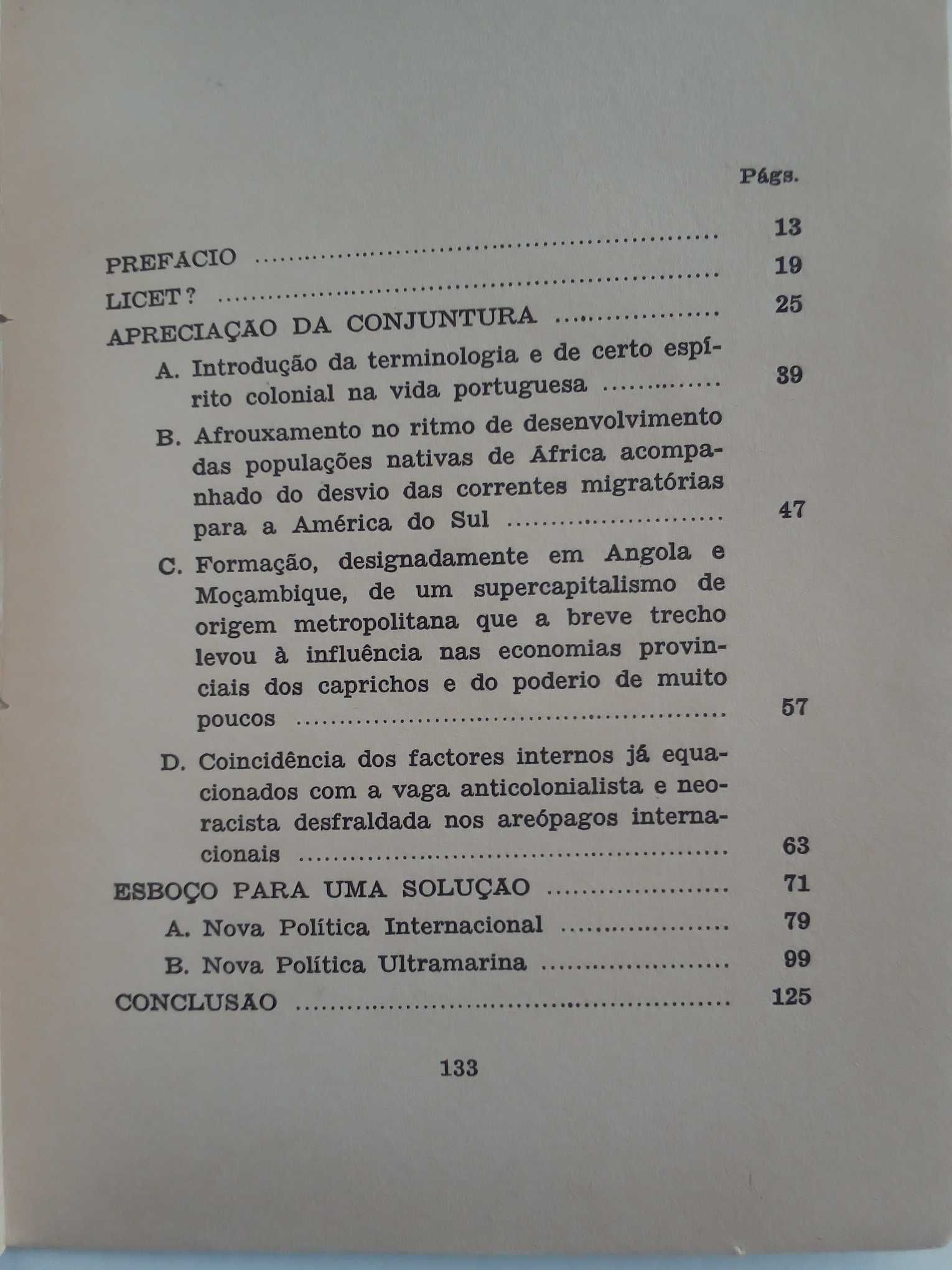 Livro "Portugal o Ultramar e o Futuro", de Manuel José Homem de Mello