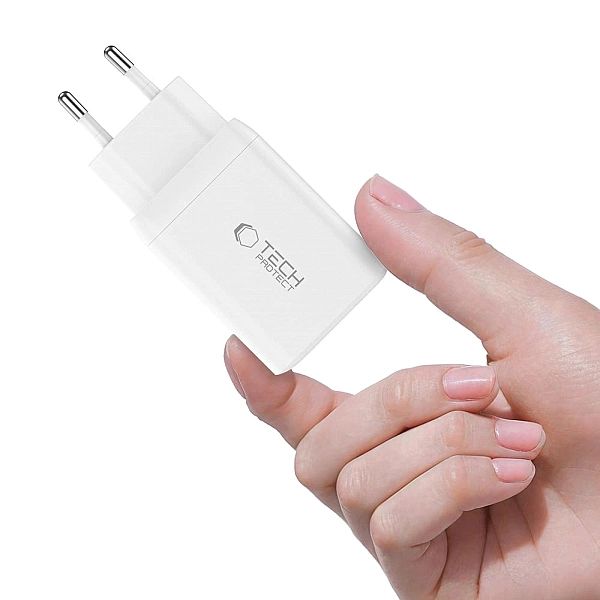 Ładowarka Tech-Protect NC45W-GAN 2-PORT PD45W - białe
