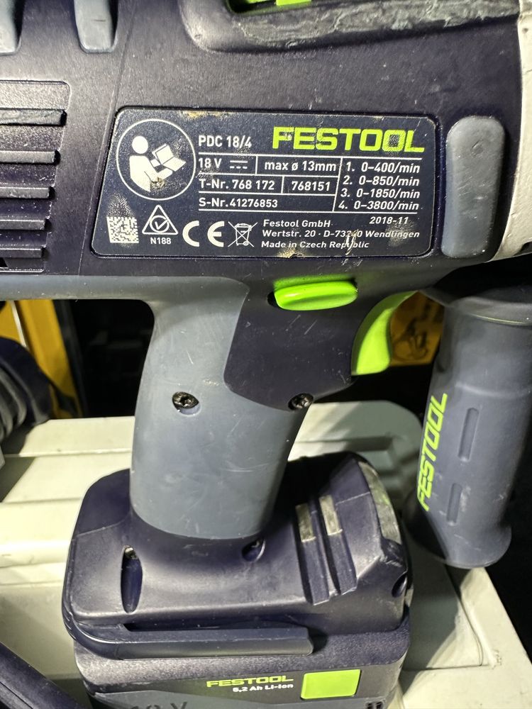 Акумуляторний дриль шуруповерт Festool PDC 18/4 Li 5,2 QUADRIVE