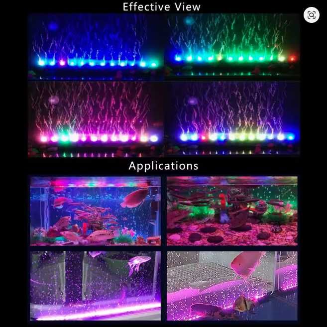 Listwa napowietrzająca 45,5 cm LED RGB z pompką zestaw komplet