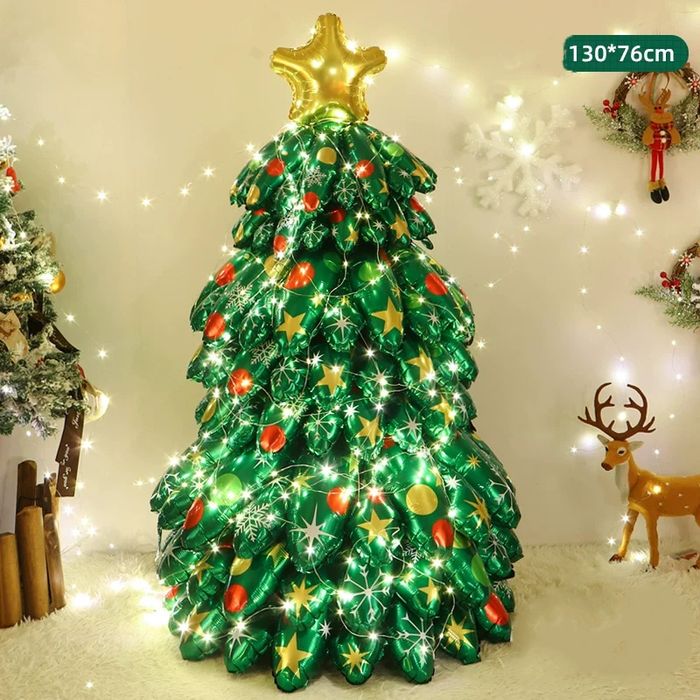 Новорічна надувна ялинка 130 см Дід Мороз