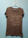T-shirt bluzeczka uniseks, ciemno szara logowana - L- "Hilfiger Denim"