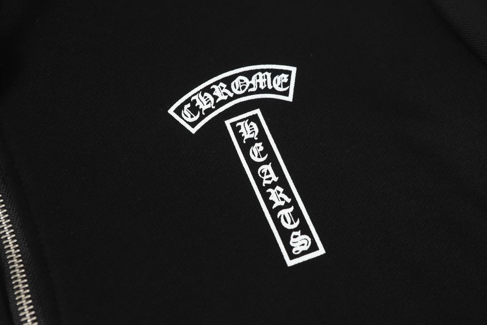 Chrome Hearts зип худи мужское черная на замке с капюшоном оригинал