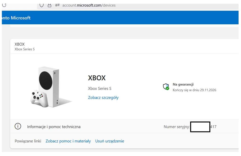 Xbox Series S 512GB ponad ROK gwarancji !