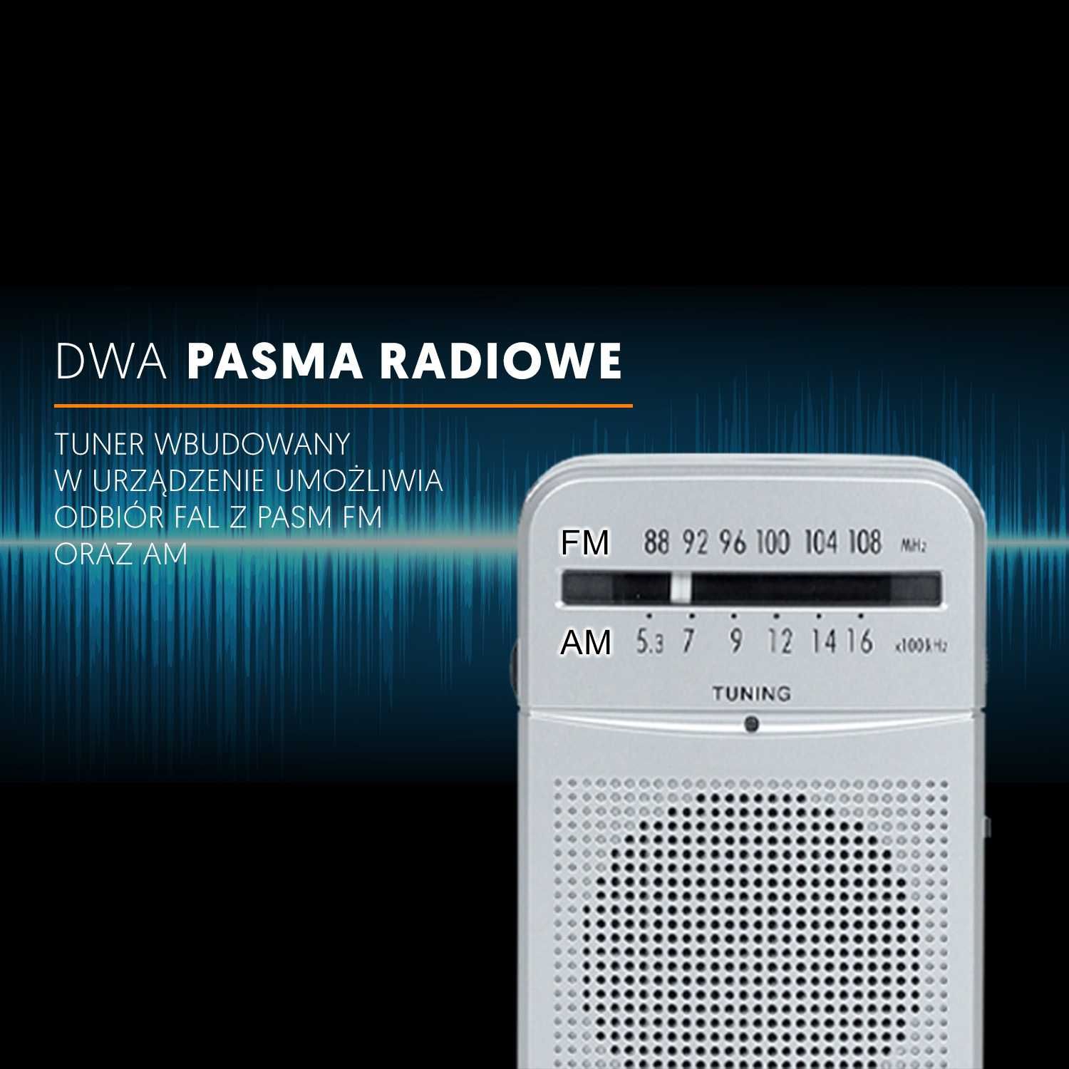 Radio FM Przenośne Podręczne Kieszonkowe Dobry Odbiór/Na Baterie
