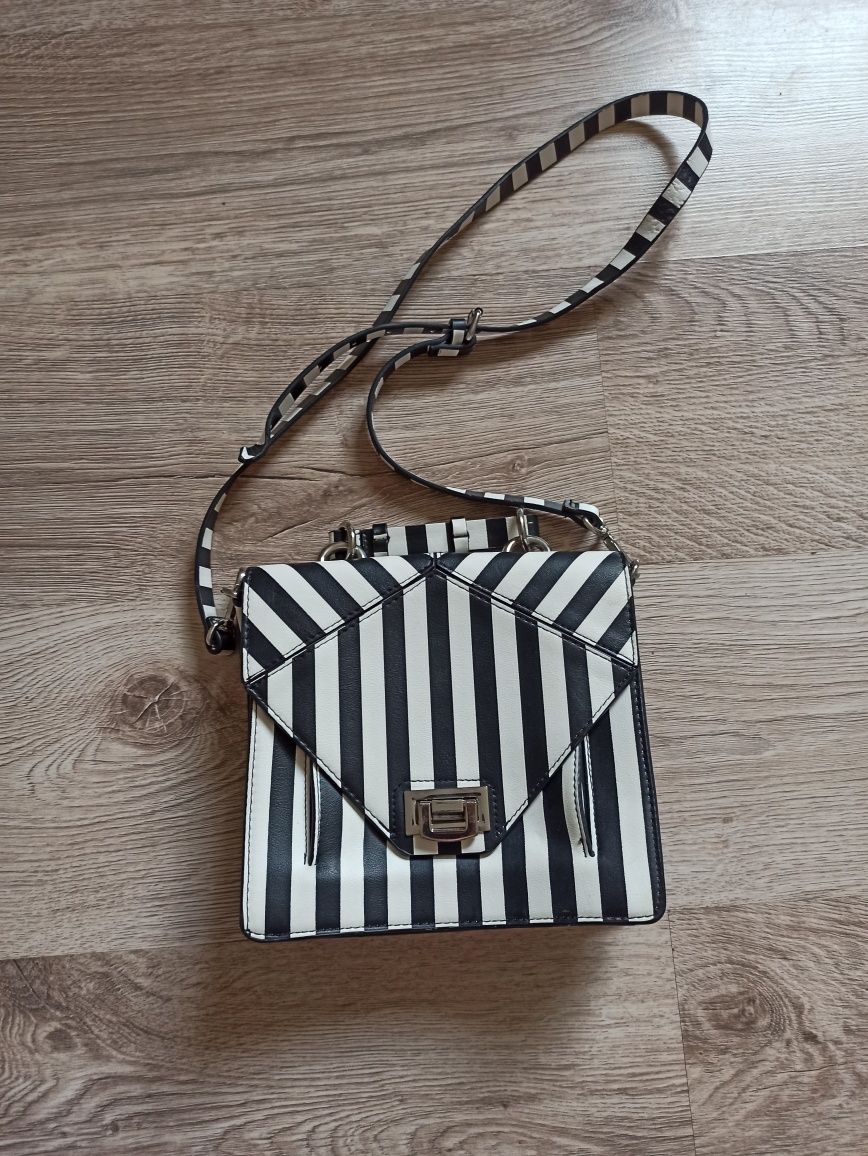 Torebka zara paski zebra crossbody