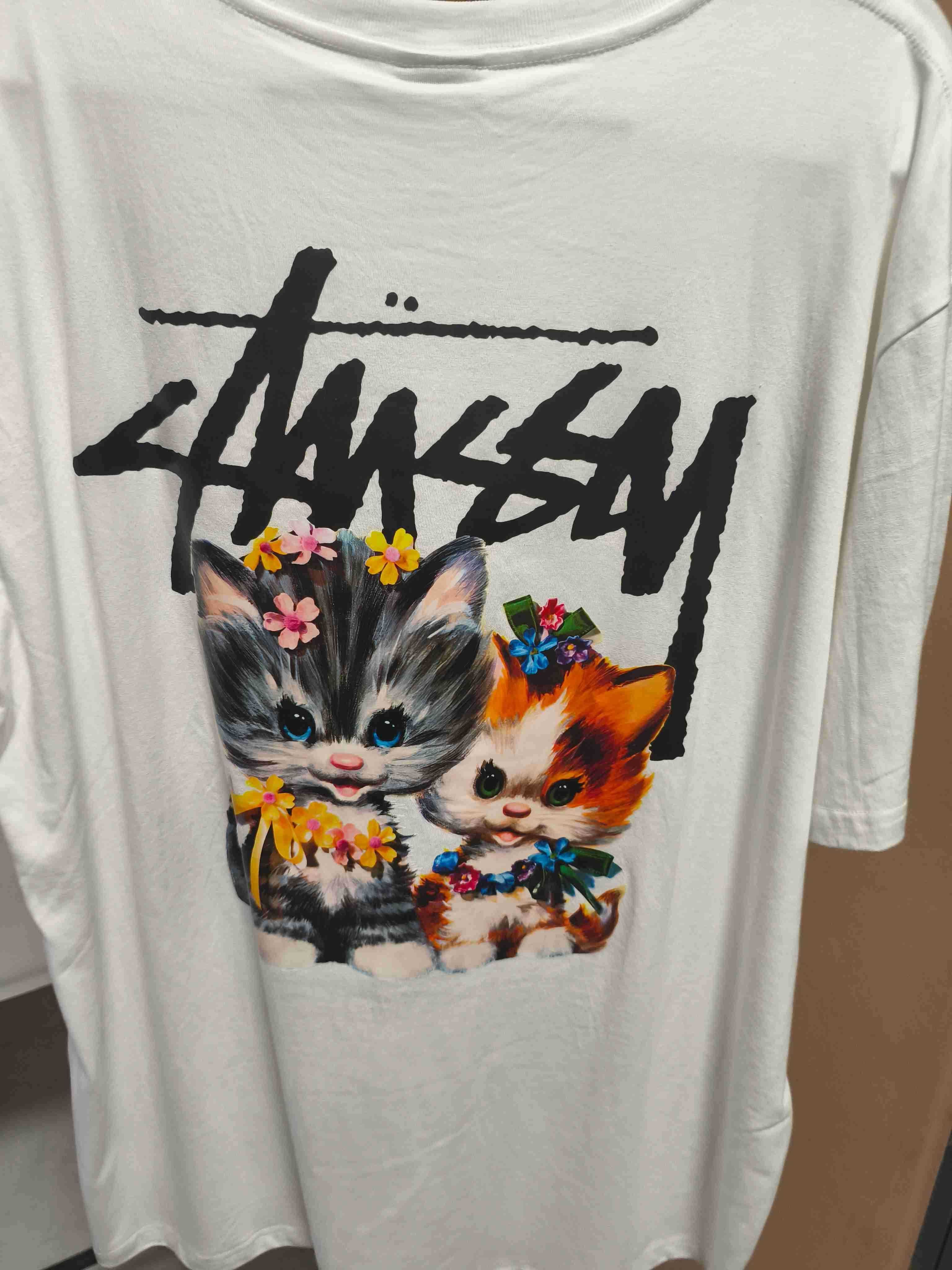 Stussy Męska Biała Koszulka z Nadrukiem Rozmiar XL