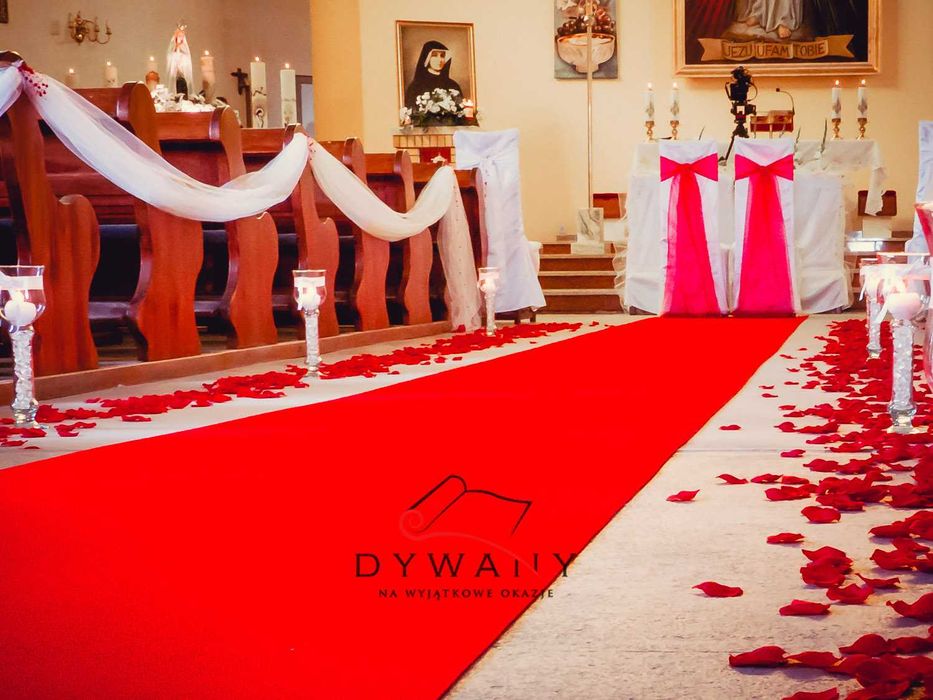 Czerwony dywan na galę event chodnik na ślub wykładzina event standard