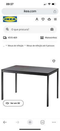 Mesa extensivel Preta Ikea