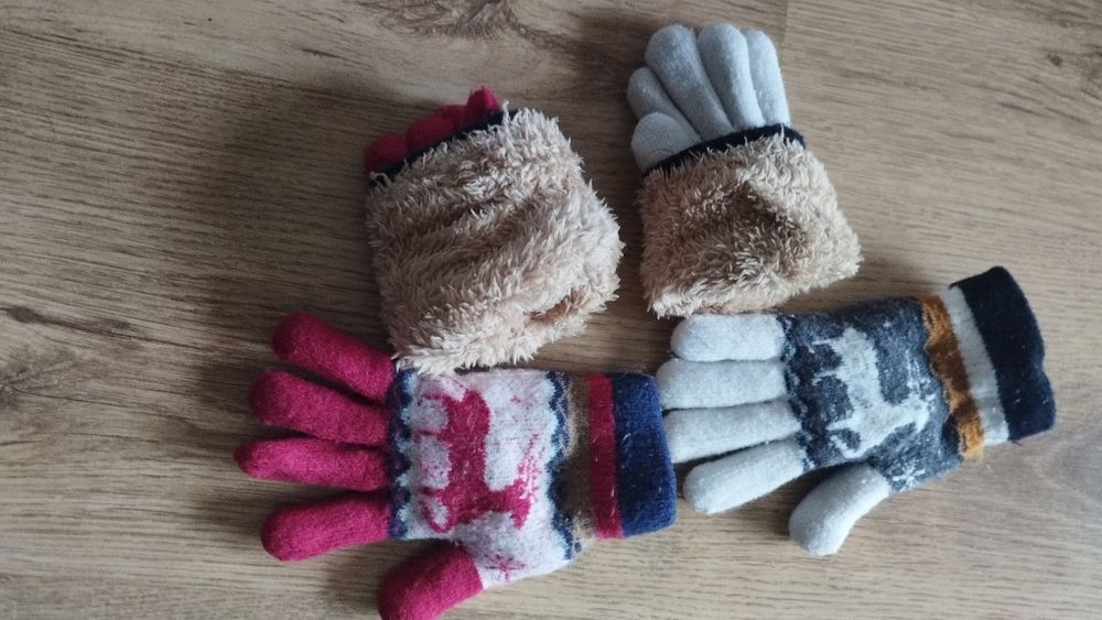 Rękawiczki ciepłe zestaw gratis 6 10 lat nauszniki 128