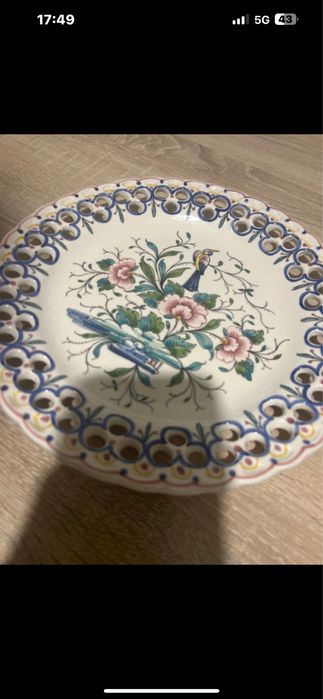 Prato de decoração porcelana