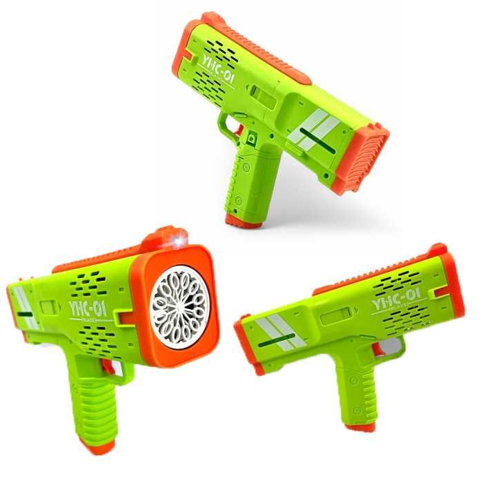 Pistolet na bańki maszyna do baniek mydlanych automat zielony Duży XXL