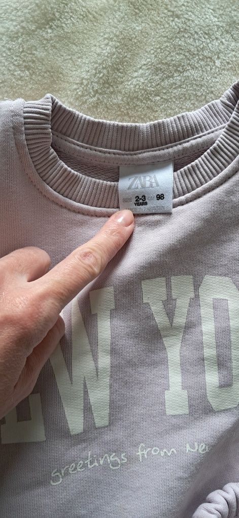 Dres komplet bluza spodnie Zara dziewczęcy 98