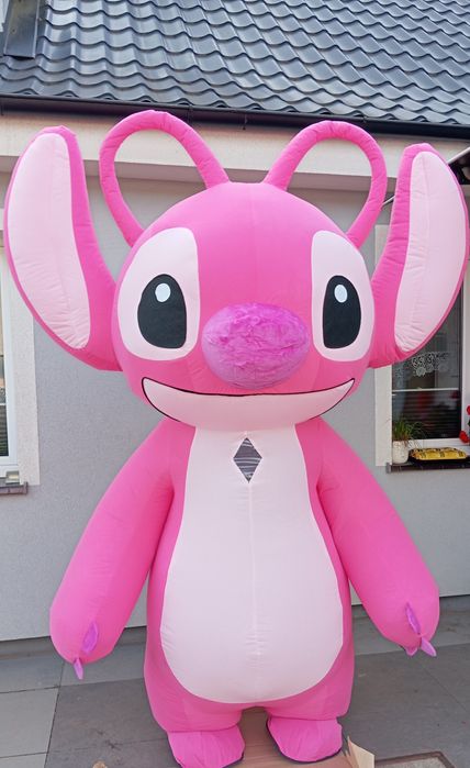 Kostium nadmuchiwany różowy Stitch Angel 2,5 m z baterią