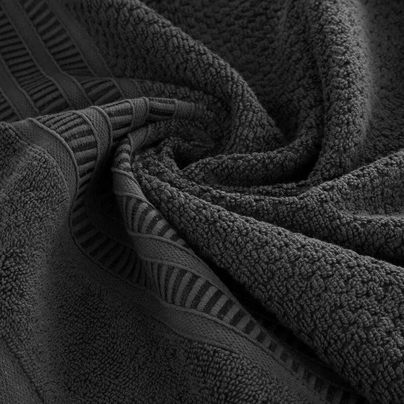 Ręcznik Rosita 70x140 czarny o ryżowej strukturze