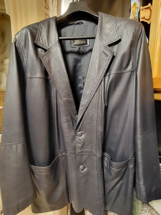 Кожаный мужской пиджак