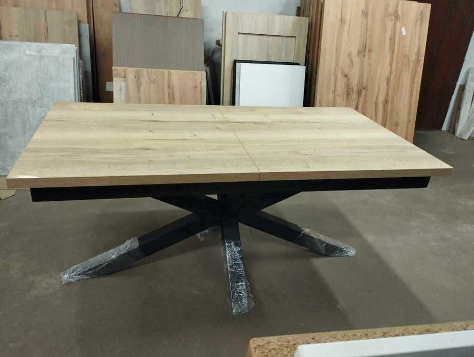 Stół rozkładany do salonu jadalni Loft PAJĄK v2 rozmiar 170-235/90 dąb