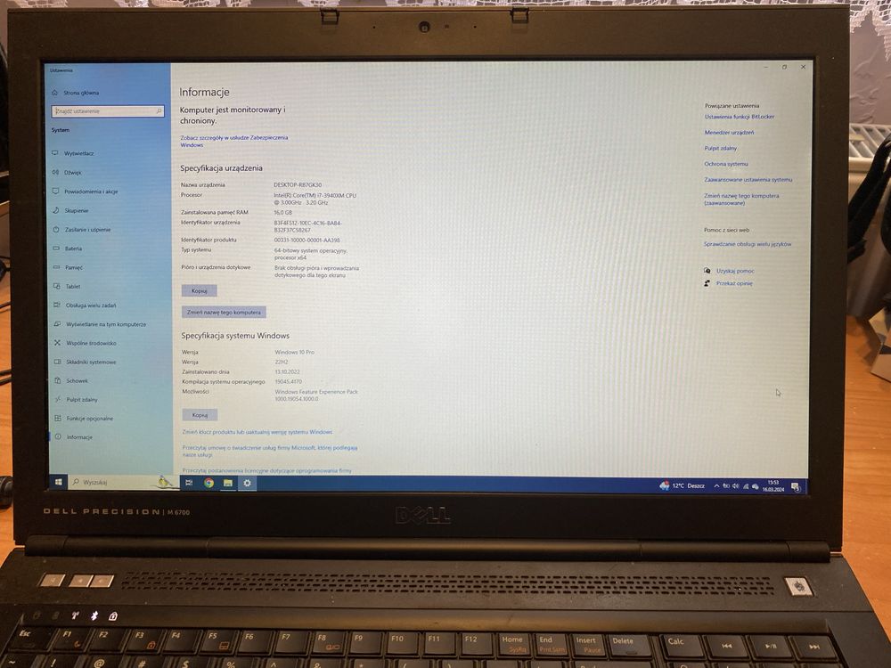 Laptop Dell Precision M6700 17” i7 16GB 512GB SSD
