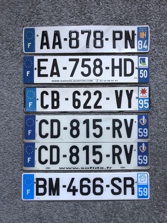 Франция. ЕС. Автомобильные номерные знаки.