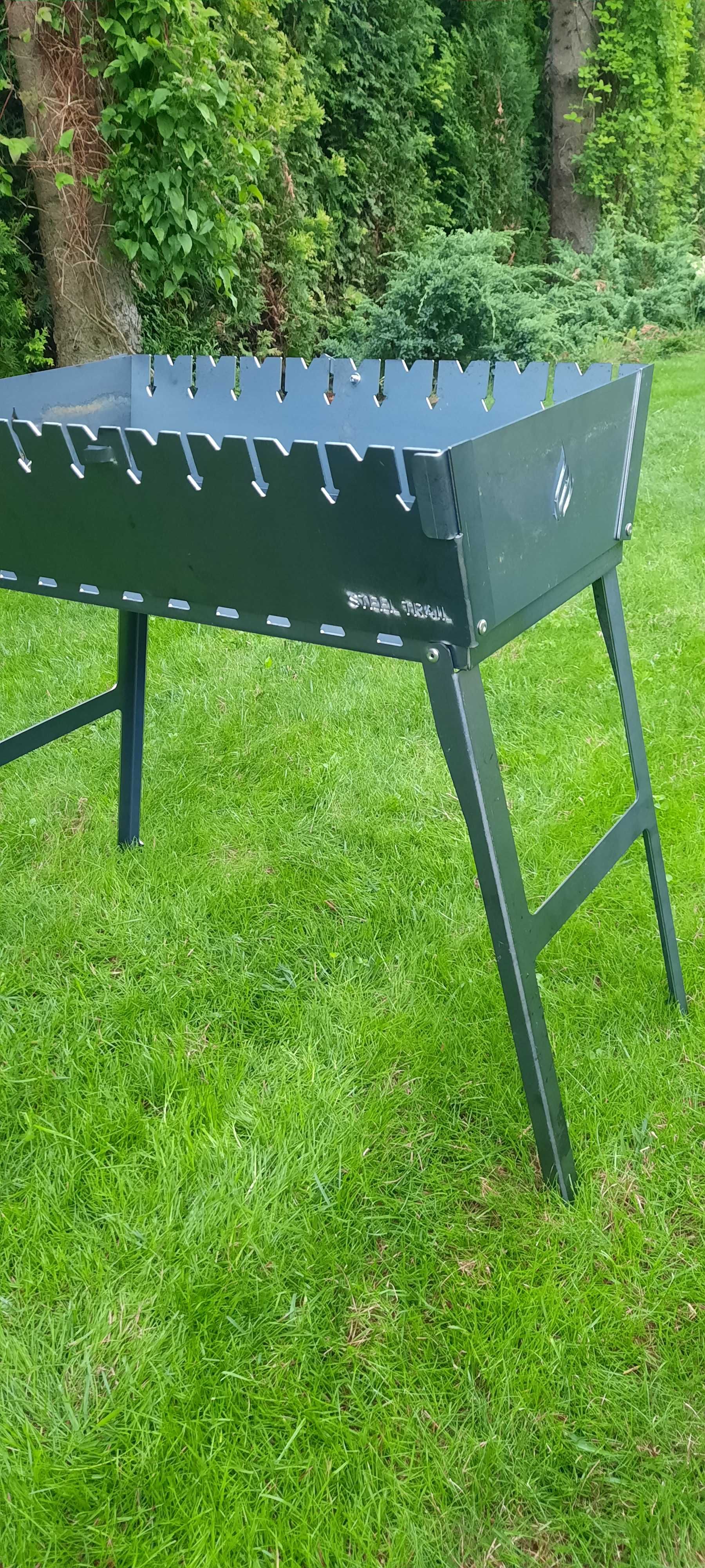 Grill Mangal składany - walizka - Mocny stal 2mm na 9/10 szampurów