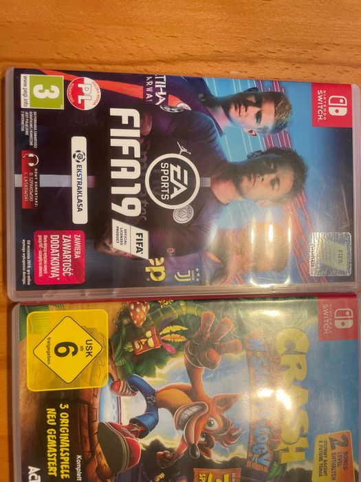 Gry na Switch FIFA 19 ,Splatoon 2 , Crash 3
