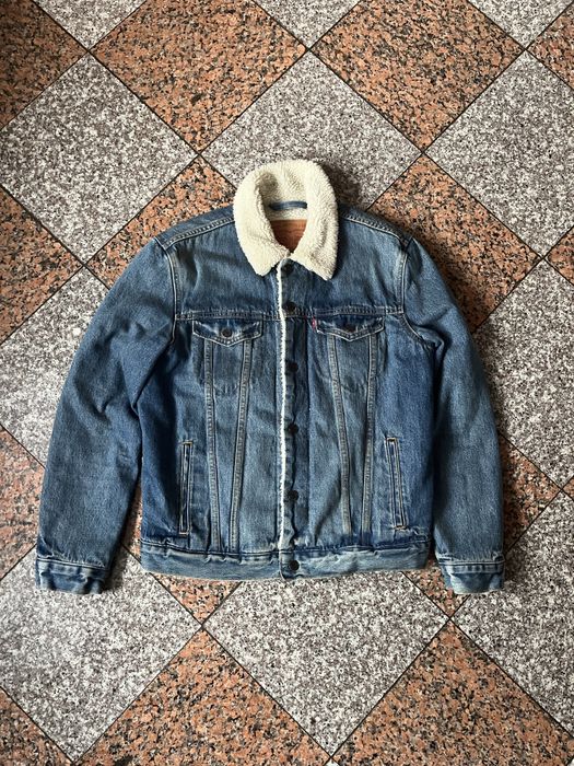 Levis sherpa trucker kurtka jeansowa ocieplana