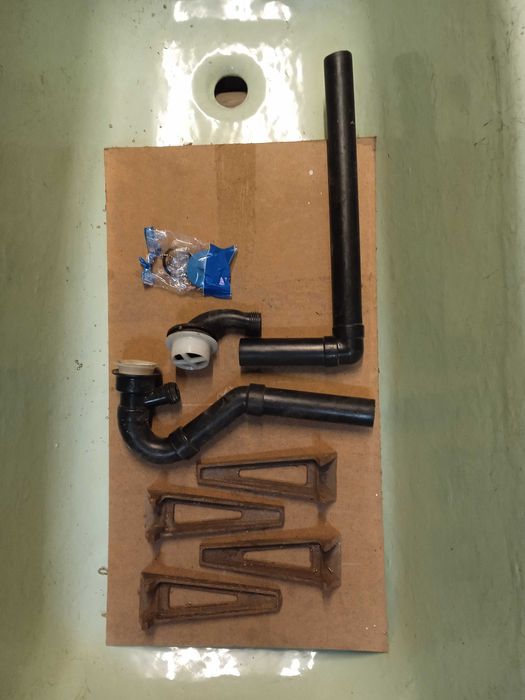 змивний бачок компакт, новий, комплект, ванна чавунна,  колір - зелена