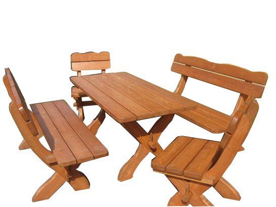 Stół z ławkami  do ogrodu komplet ogrodowy bawarski