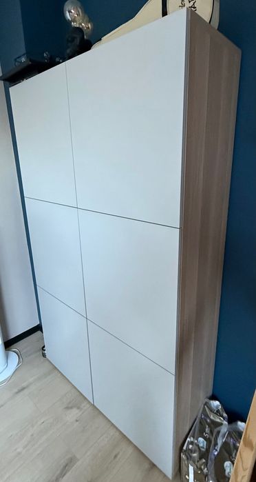 Szafa modułowa Ikea Besta 120x42x193 cm. Dąb/szary