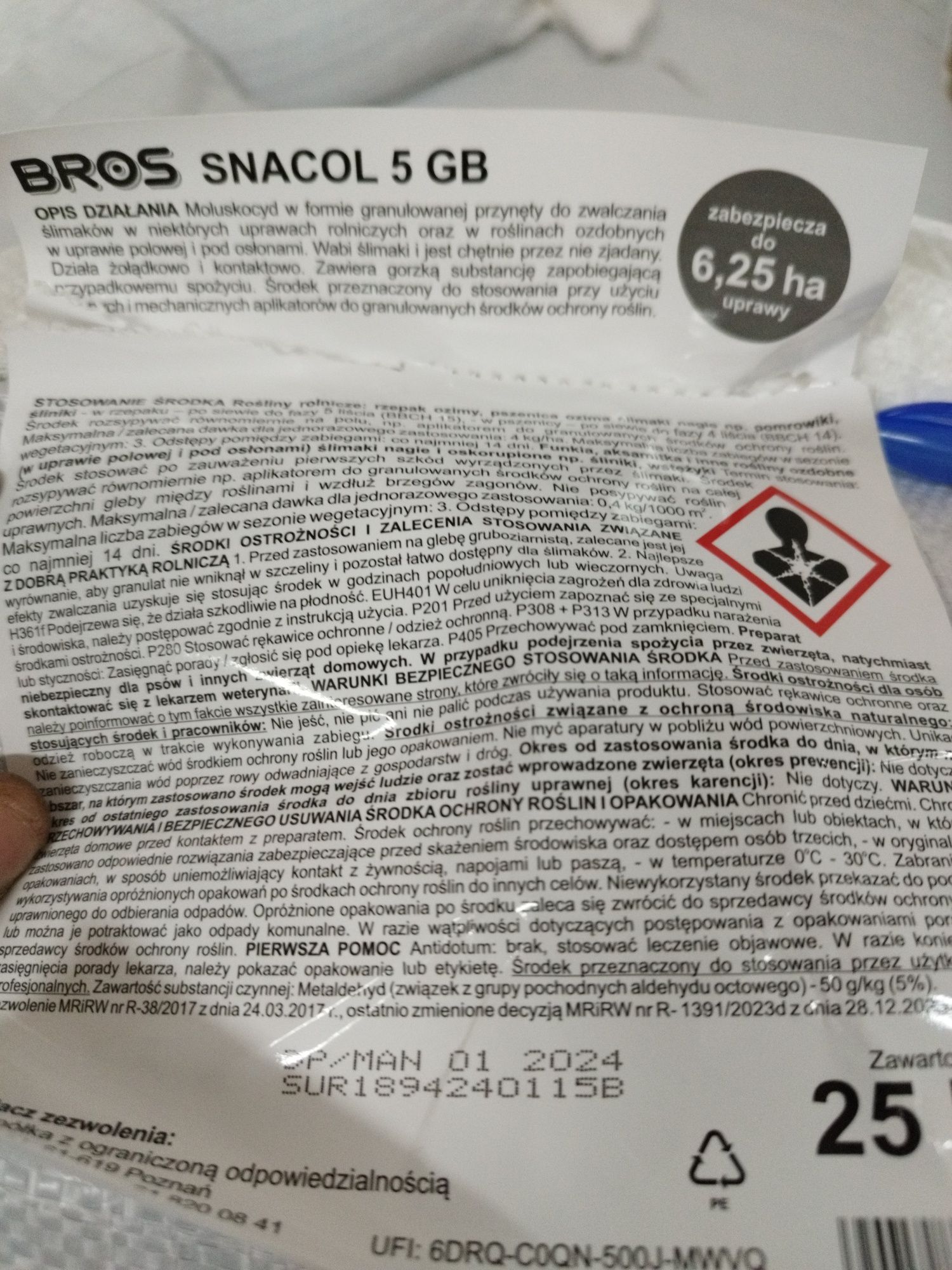 Засіб від слимаків 5% BROS SNACOL Не фальсифікат 1кг Оригінал