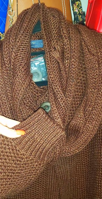 ZARA Nowy Sweter Piękny splot damski wełna rozmiar L