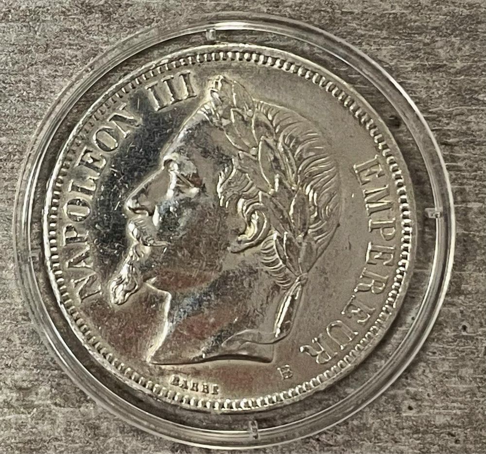 5 Franków Napoleon III Empereur, Francja 1869 STAN !!!